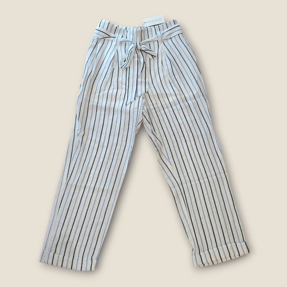 Commense Striped White and Blue Pants M